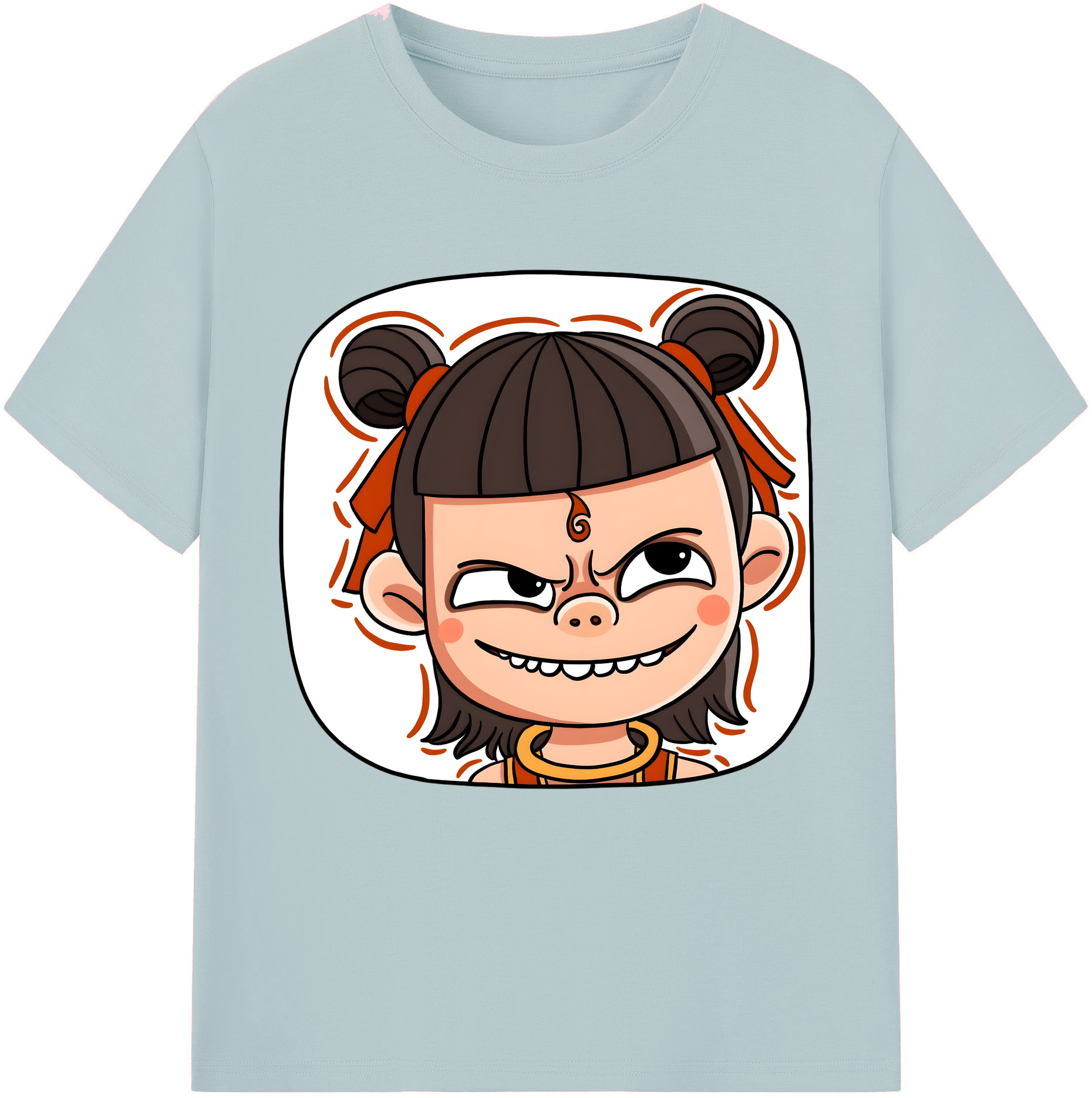 （画像用） Ne Zha 2 ナタ 魔童の大暴れ 綿100％半袖Tシャツ（フロントプリント）